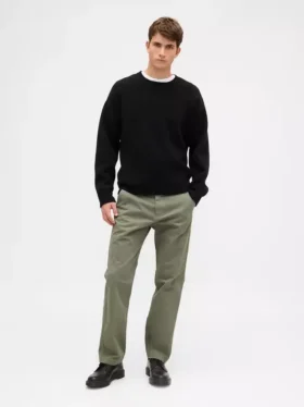 Tjocka twillbyxor i avslappnad rak passform
