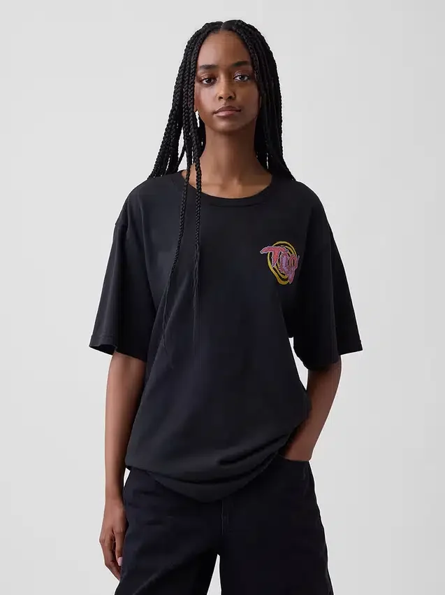 Tlc T-shirt med tryck i avslappnad passform