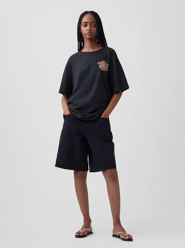 Tlc T-shirt med tryck i avslappnad passform