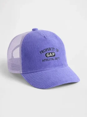 Trucker-keps i corduroy med logotyp för barn