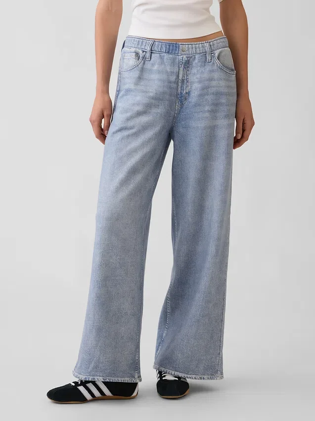 Tryckta, baggy joggingbyxor i Jeanslook