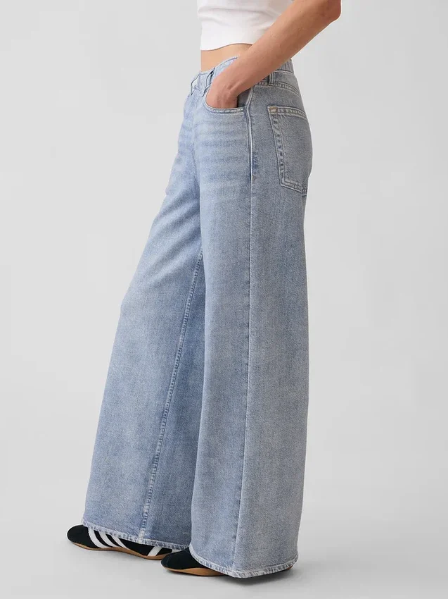 Tryckta, baggy joggingbyxor i Jeanslook
