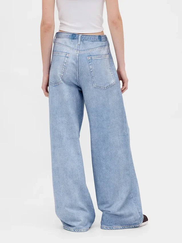 Tryckta, baggy joggingbyxor i Jeanslook
