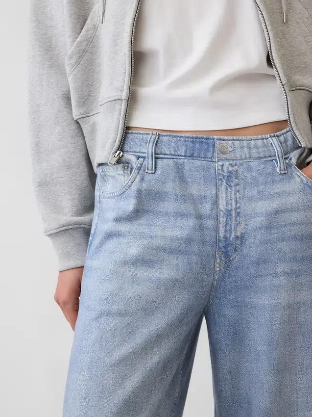 Tryckta, baggy joggingbyxor i Jeanslook