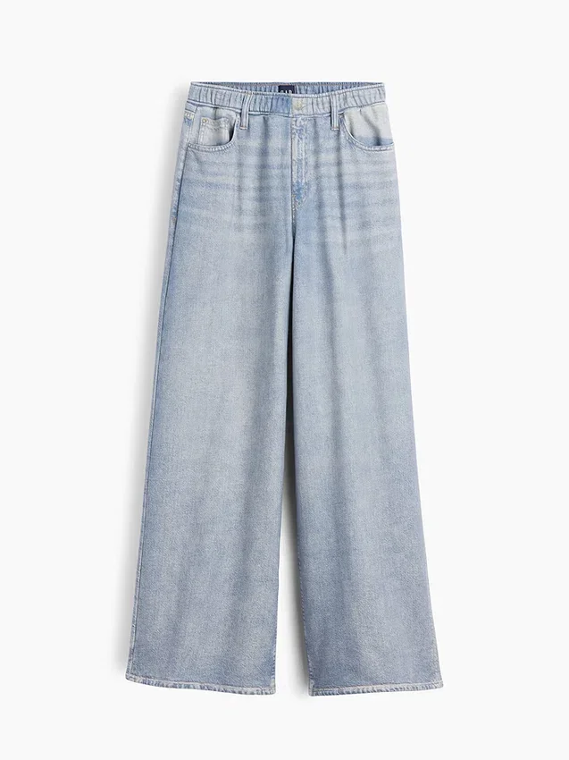 Tryckta, baggy joggingbyxor i Jeanslook