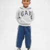 Tvåfärgade pull-on-jeans i barrel-modell för Baby & Småbarn