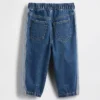 Tvåfärgade pull-on-jeans i barrel-modell för Baby & Småbarn