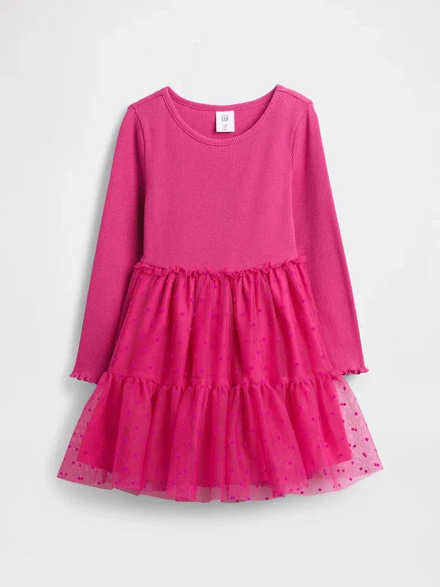 Tyllklänning i blandade material för Baby & Småbarn