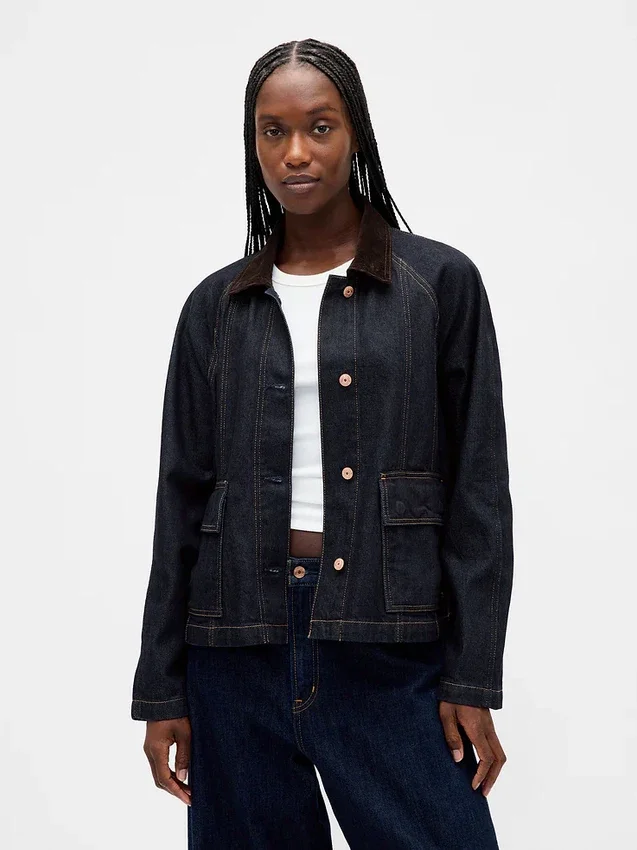 Ultramjuk denimjacka i swing-modell