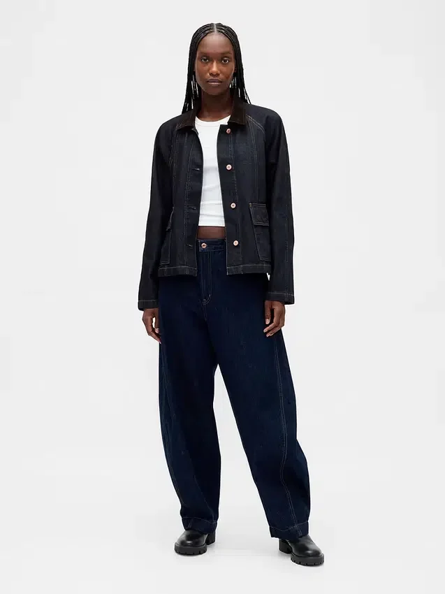 Ultramjuk denimjacka i swing-modell