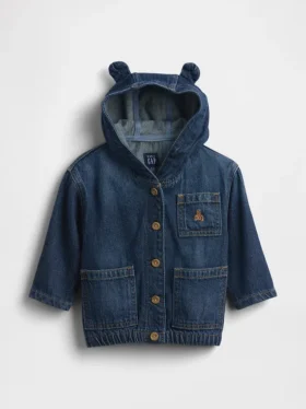 Ultramjuk denimjacka med huva för spädbarn