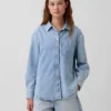 Ultramjuk denimskjorta i oversized-modell
