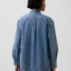 Ultramjuk denimskjorta i oversized-modell