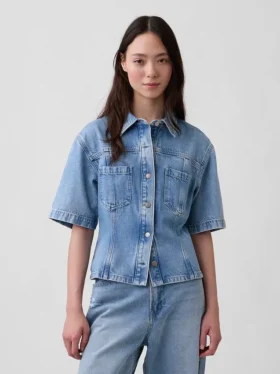 Ultramjuk denimskjorta med fickor