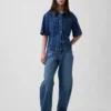 Ultramjuk denimskjorta med fickor