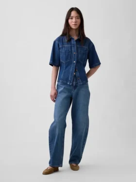 Ultramjuk denimskjorta med fickor