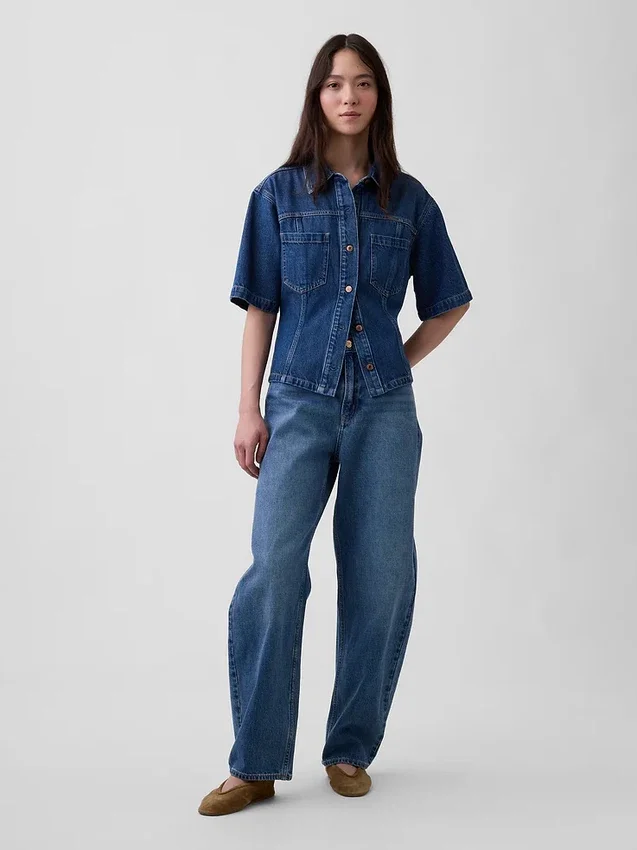 Ultramjuk denimskjorta med fickor
