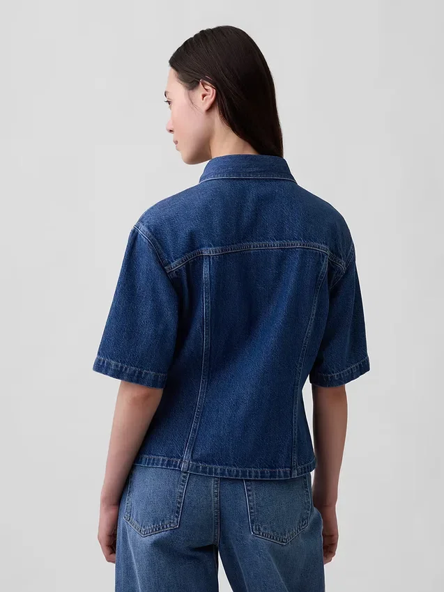 Ultramjuk denimskjorta med fickor