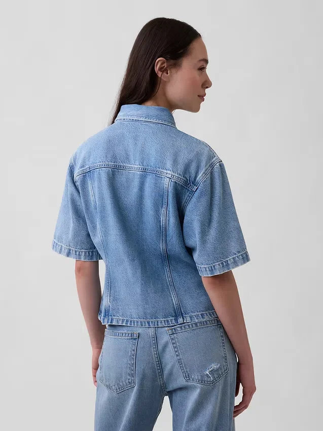 Ultramjuk denimskjorta med fickor