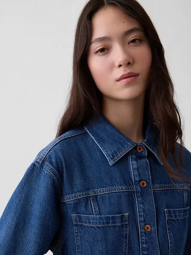 Ultramjuk denimskjorta med fickor