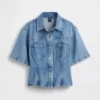 Ultramjuk denimskjorta med fickor