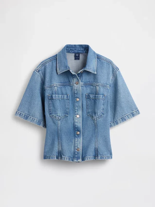 Ultramjuk denimskjorta med fickor