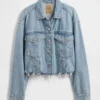 Ultramjuk kort jeansjacka i Icon-denim