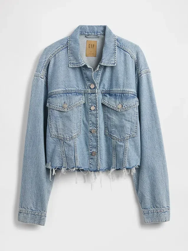 Ultramjuk kort jeansjacka i Icon-denim