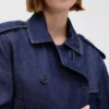 Ultramjuk kort trenchjacka i denim