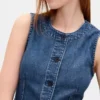 Ultramjuk lång väst i denim