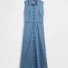 Ultramjuk maxikjolklänning i denim