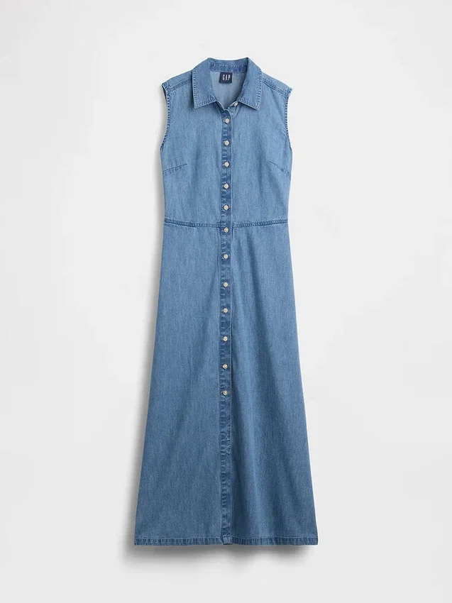 Ultramjuk maxikjolklänning i denim