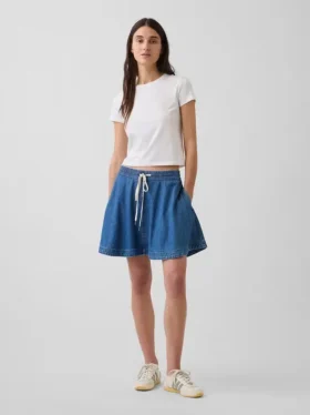 Ultramjuk minikjol i denim