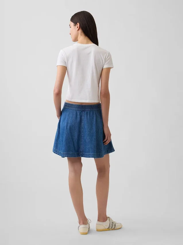 Ultramjuk minikjol i denim