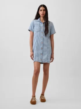 Ultramjuk minikjolklänning i denim