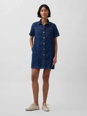 Ultramjuk minikjolklänning i denim