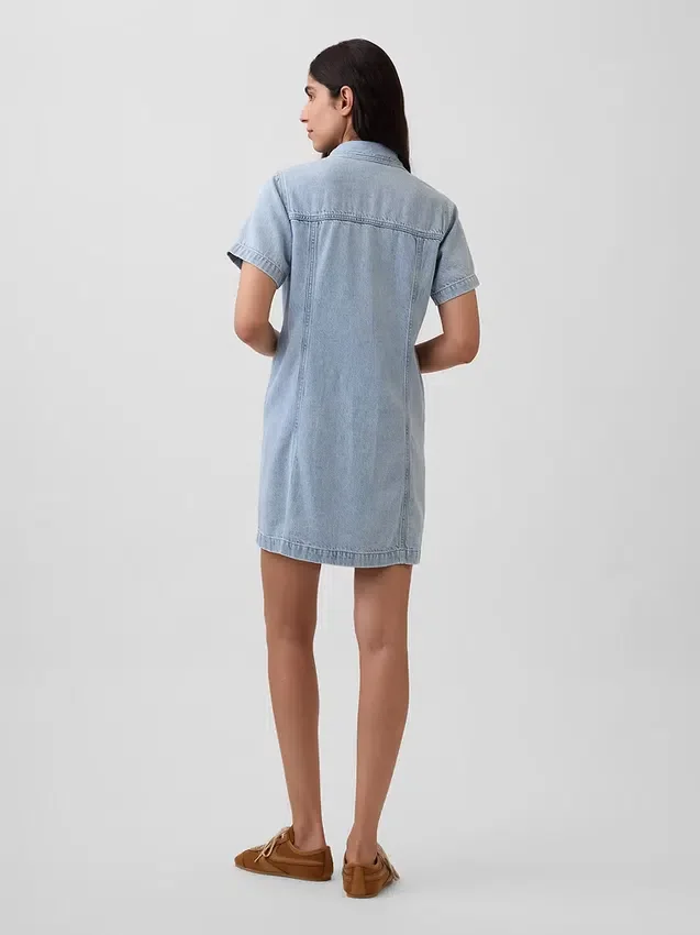 Ultramjuk minikjolklänning i denim