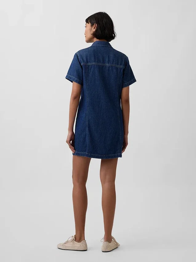Ultramjuk minikjolklänning i denim