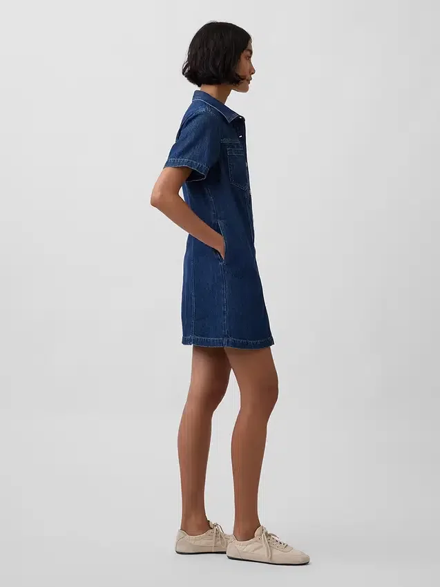 Ultramjuk minikjolklänning i denim