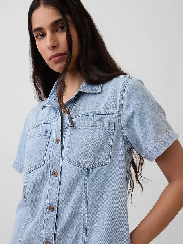 Ultramjuk minikjolklänning i denim