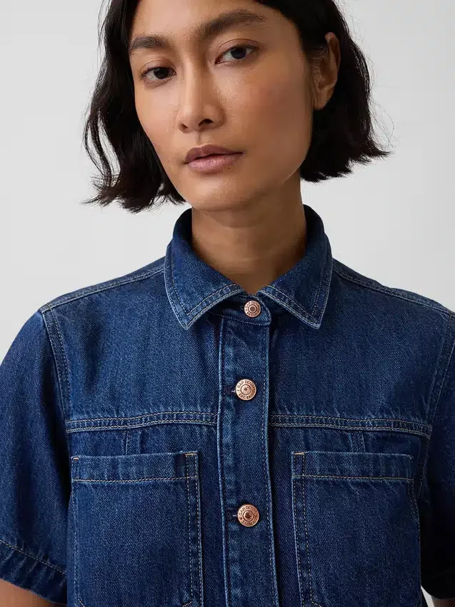 Ultramjuk minikjolklänning i denim