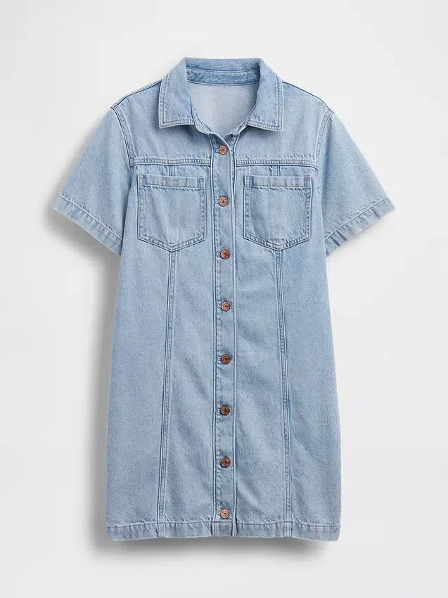 Ultramjuk minikjolklänning i denim