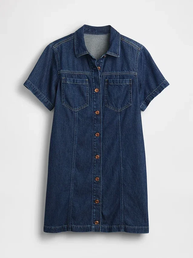 Ultramjuk minikjolklänning i denim