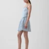 Ultramjuk miniklänning i randig denim med låg midja