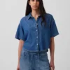 Ultramjuk oversized camp-skjorta i denim