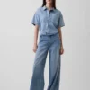 Ultramjuk oversized camp-skjorta i denim