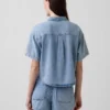 Ultramjuk oversized camp-skjorta i denim
