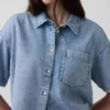 Ultramjuk oversized camp-skjorta i denim