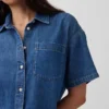 Ultramjuk oversized camp-skjorta i denim