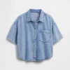 Ultramjuk oversized camp-skjorta i denim